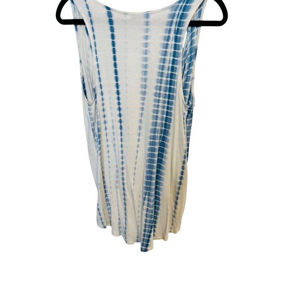 2/$25 MOD Tie-Dye Medium Sleeveless Deep Plunge V neck Rayon & Spandex Blue & Wh - Picture 4 of 12